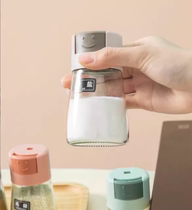 Kitchen quantitative seasoning jar push-type salt-controlled bottle household seasoning box sealed moisture-proof seasoning bottle MSG salt salt jar