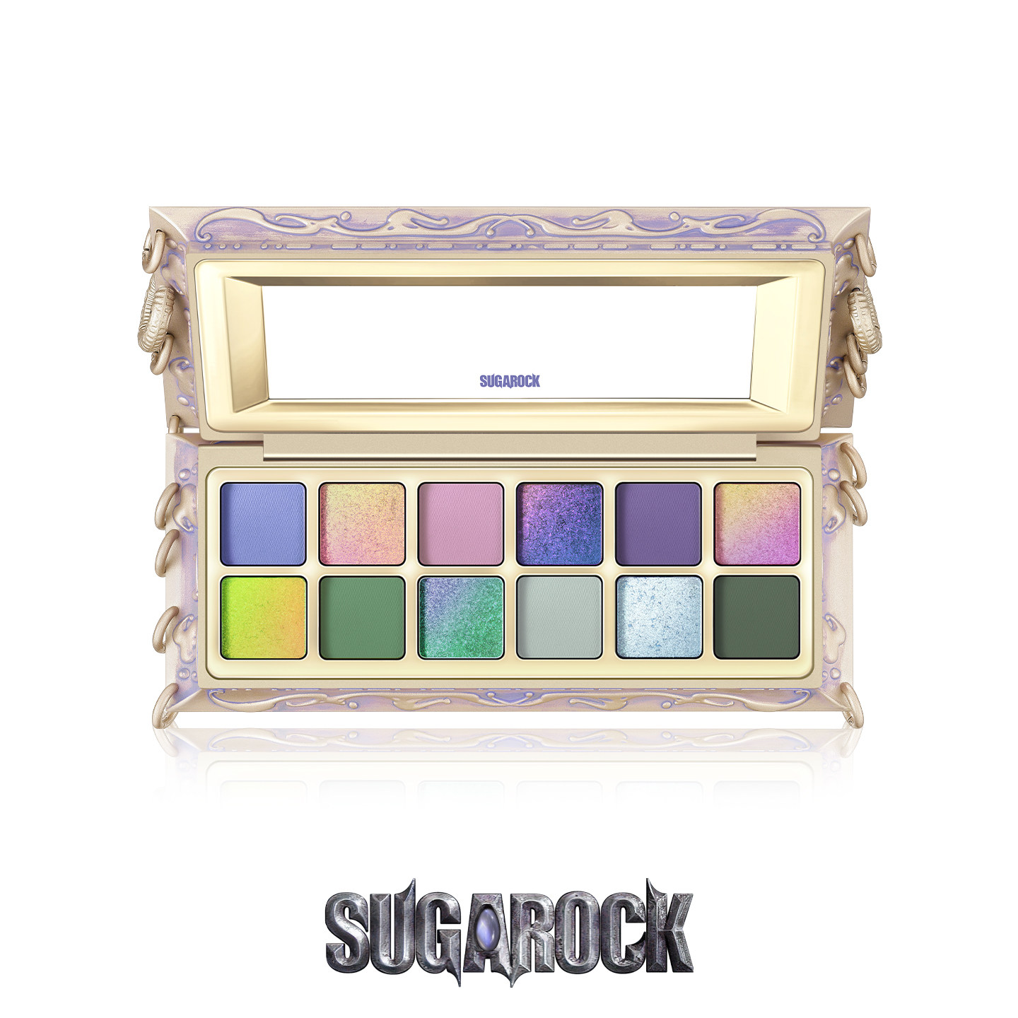 SUGAROCK莲龙青アイシャドウパレット 12色 ゴールドデザイン 6000元的romantz眼影价格，值不值？莲龙青Sugarock 「印记」月痕印记