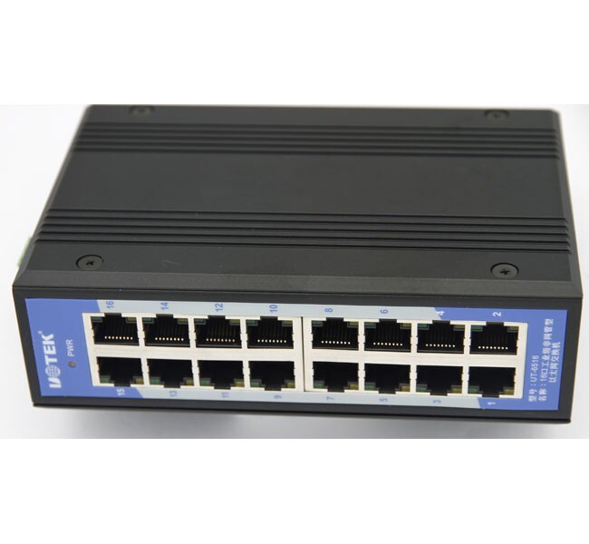 Utai (UTEK) Industrial grade B Ethernet Switch 16-mouth rail mounting network monitoring UT-6516