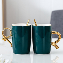 Creative drinking cup ceramic lovers water cup a pair of couples mug with lid household coffee cup tea cup big