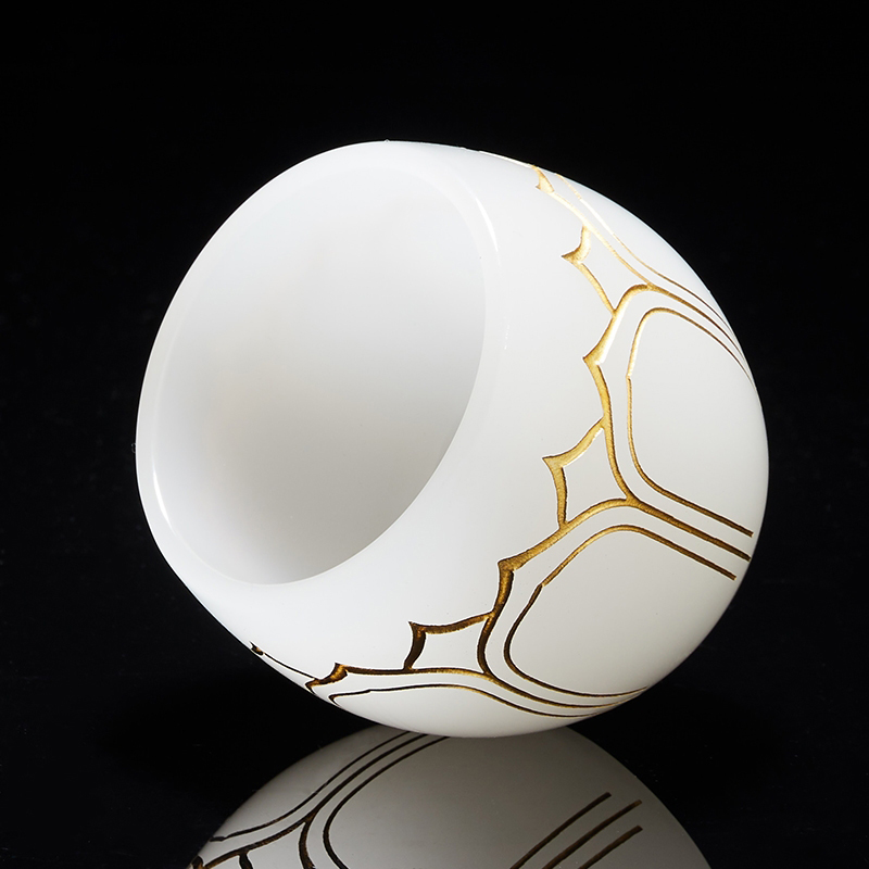 XUANYU/hin reputation ceramic jade porcelain carving master cup single cup white porcelain lamp sample tea cup coloured glaze zen lotus