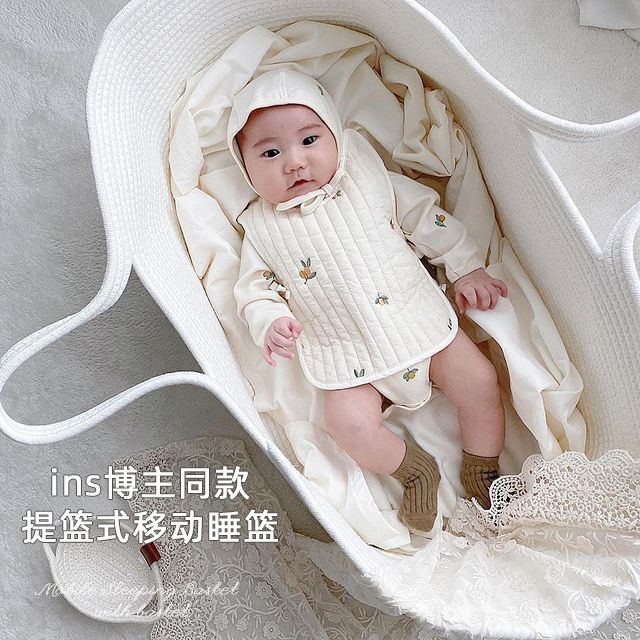 Baby Safety Cradle Korea Baby Handbasket Moving Outbound Portable Newborn Car Carrier Sleeping Basket Cradle