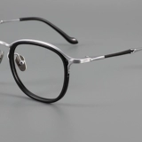Ультра -светлые ретро -чистые титановые очки мужская миопия может быть совпадает