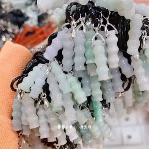 Изумрудная реплика, бамбуковая подвеска из нефрита, изумрудное ожерелье