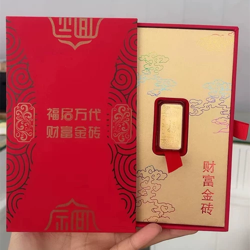 Новая золотая фольга благословение небольшие золотые бары памятные валютные кирпичные бокс -сет банк продает подарки сбора страховых мероприятий подарки