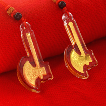 Gold Crystal Hatchet Pendant Generation Tomahawk Head Gift Insurance Money Store Axe Ornament Gold Leaf Craft Gift