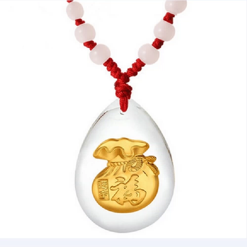 Золотая вода, подвеска из кварца, чай Тегуаньинь, браслет из красной нити для ключей, креативное ожерелье