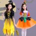 Halloween cho trẻ em cho thấy trang phục phù thủy người phụ nữ bí ngô váy vai trò sự kỳ diệu quỷ thuật sĩ osplay chương trình phù hợp 