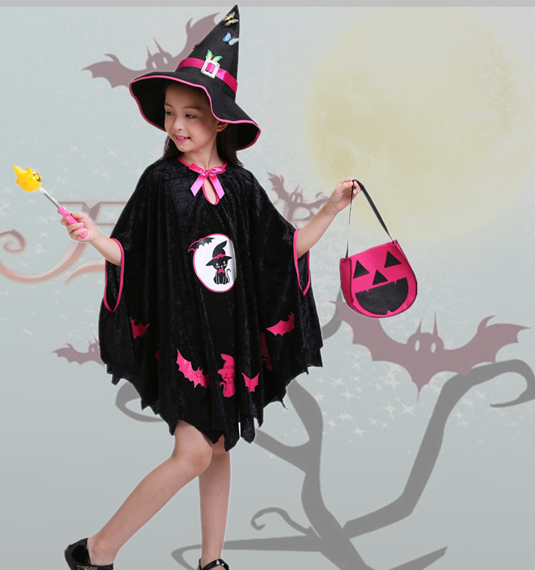 Halloween cho trẻ em cho thấy trang phục phù thủy người phụ nữ bí ngô váy vai trò sự kỳ diệu quỷ thuật sĩ osplay chương trình phù hợp