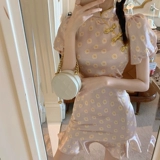 Милая легкая юбка, ципао, платье, летняя одежда, французский стиль, светлый стиль, коллекция 2023