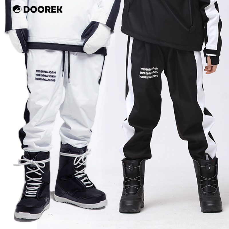DOOREK new beam leg ski pants waterproof plus velvet warm ski clothes for men and women windproof wear-resistant and breathable South Korea