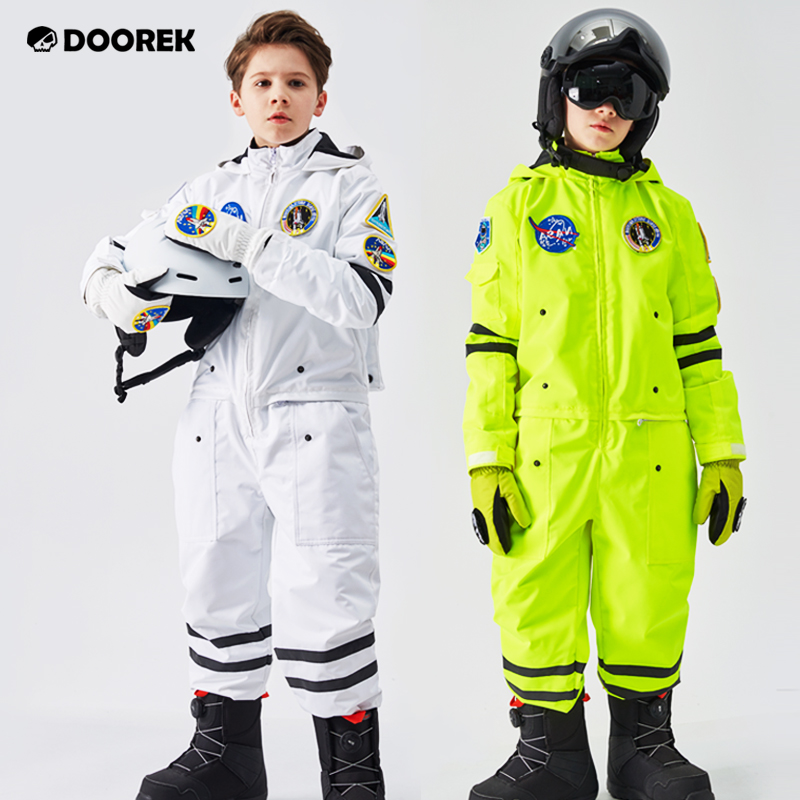 Mushroom head DOOREK women and children's one-piece ski suit double plate thick warm and waterproof and windproof