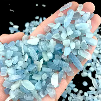 Natural aquamarine crystal gravel Aquamarine large and small particles Crystal stone for Buddha for Manza bulk gemstones