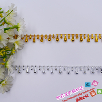 DIY material clothing accessories performance accessories chain water drop thread bead chain gold and silver 15cm wide 1 2 yuan m