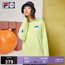 FILA FUSION Lovers Knitted Long-sleeved Shirts 2021 Fall New Street Head Fashion easing T-shirt male and female