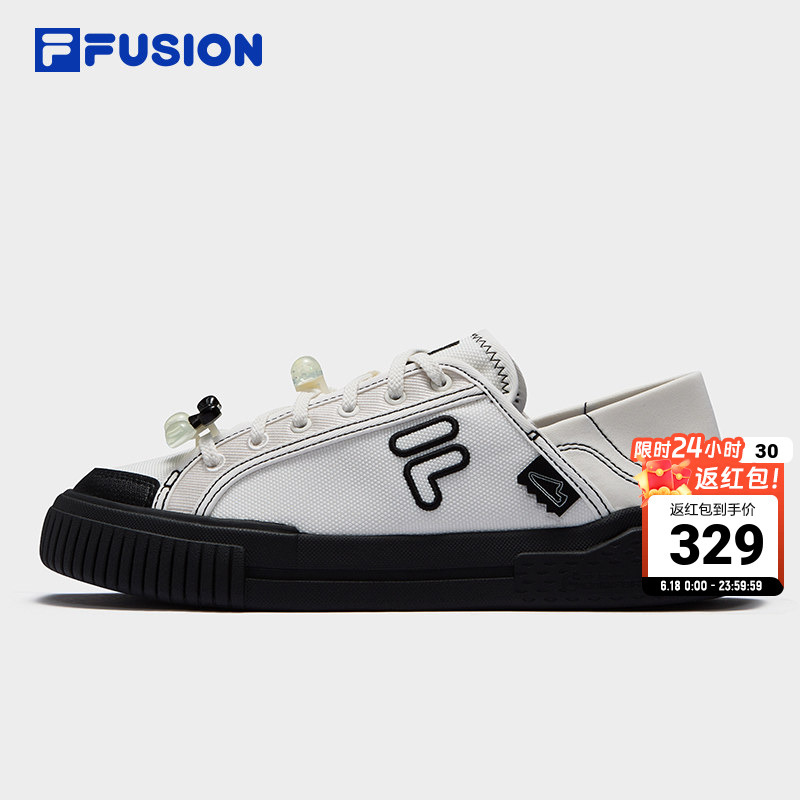 Fila Fusion Slip-On Women's Shoes Canvas Shoes White Shoes Summer Breathable Sports Shoes Men's Shoes Sneakers