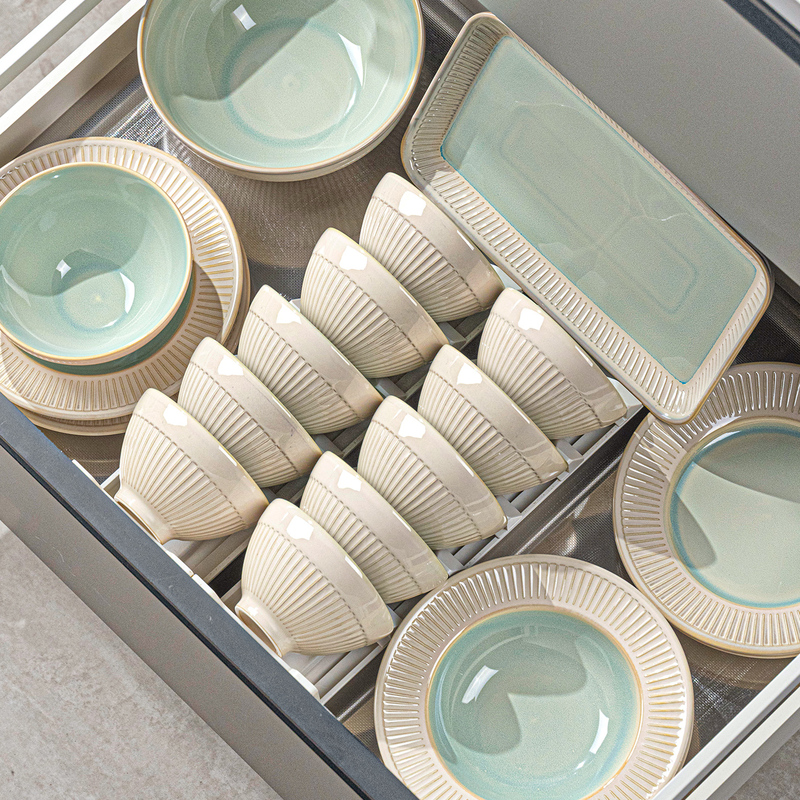 Dish Set for Home Use, New Style, Simple and High-End Tableware, Kiln-Fired French-Style Bowls and Plates, Chopsticks, Housewarming, High-Value Tableware Dish Set for Home Use, New Style, Simple and High-End Tableware, Kiln-Fired French-Style Bowls and Plates, Chopsticks, Housewarming, High-Value Tableware
