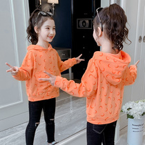 Girls Sweatshirt 2020 New Korean Autumn Dress Hooded Pocket Fashion Top Childrens Coat