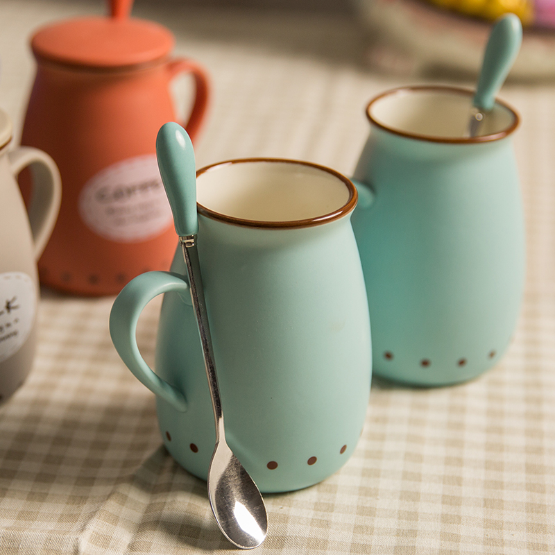With cover household glass ceramic cup creative move cup mark children 's cartoon cup "women suit to ultimately responds to water