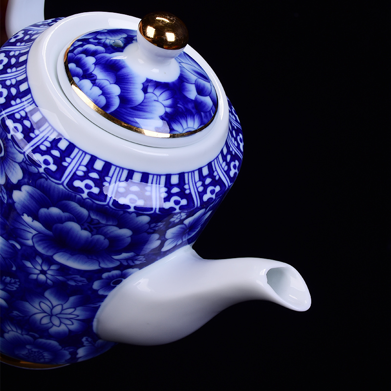 Jingdezhen porcelain extra - large ceramic teapot large - capacity cold large colored enamel kettle kung fu tea teapot