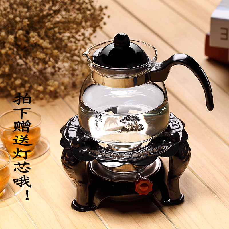 Package mail glass pot of boiling tea alcohol furnace type restoring ancient ways tea stove heating insulation tea tea set base alcohol lamp