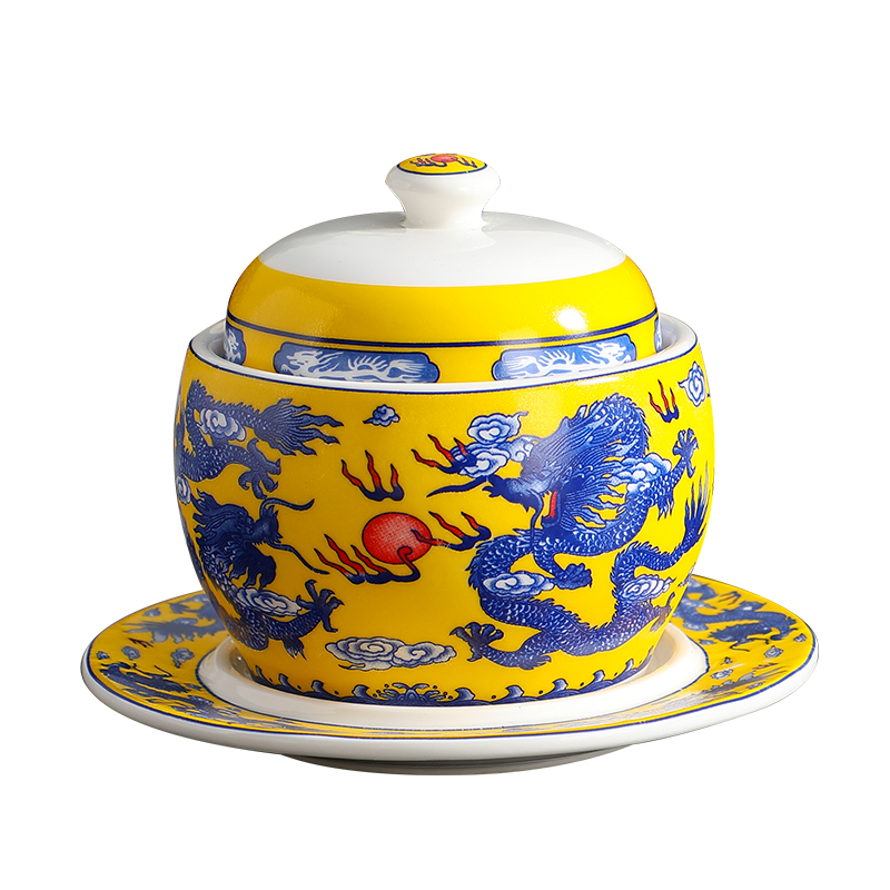 Hotel small ceramic bowl of millet stew stew Chinese bird 's nest liao ginseng soup bowl restaurant with cover soup dessert bowl of soup as cans