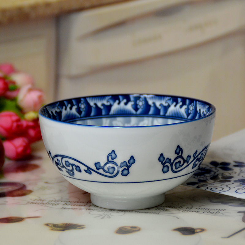 Korean ginseng treasure ceramics tableware porringer rice bowl rainbow such use creative household bowl dessert bowl v bowl bowl