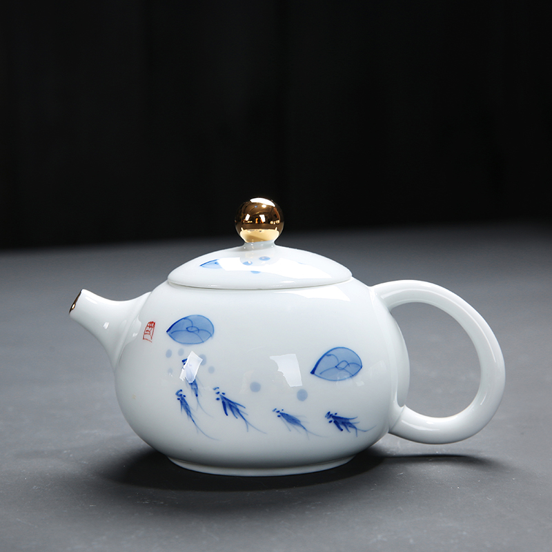 Hand - made ceramic teapot household kung fu tea set filter tea kettle landscape painting craft teapot xi shi pot