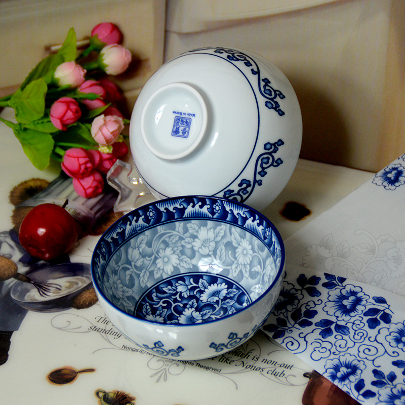 Korean ginseng treasure ceramics tableware porringer rice bowl rainbow such use creative household bowl dessert bowl v bowl bowl