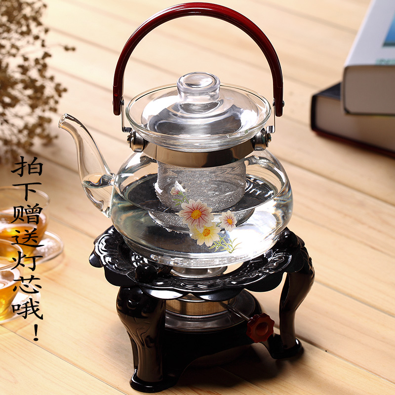 Package mail glass pot of boiling tea alcohol furnace type restoring ancient ways tea stove heating insulation tea tea set base alcohol lamp