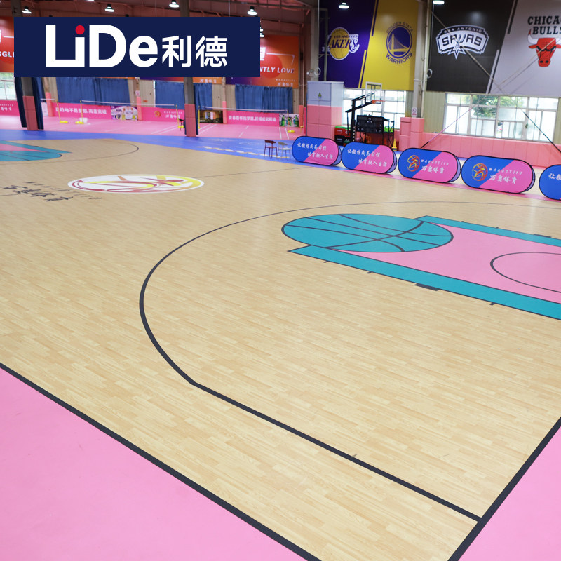 Lid basketball court floor paste indoor special children's basketball hall half court custom floor mat pvc plastic sports floor