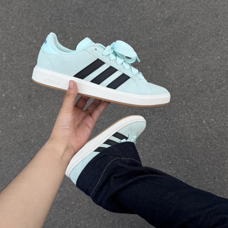 Adidas Grand Court Base 00S Adidas Casual Shoes Mint Green Low-Top Loafers Jr7077