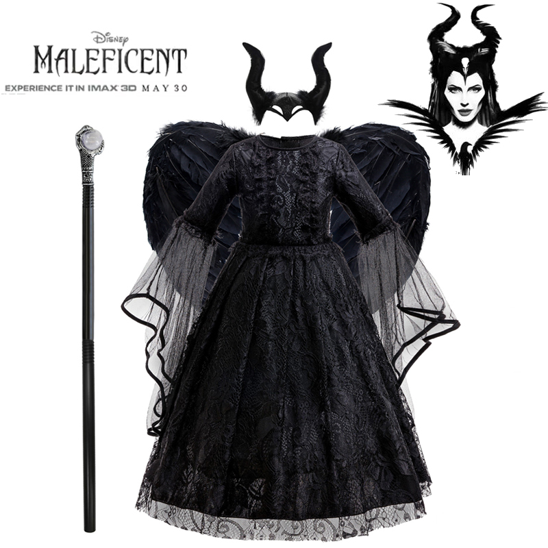 New Children's Maleficent Witch Costume Halloween Witch Costume Maleficent Performance Costume New Children's Maleficent Witch Costume Halloween Witch Costume Maleficent Performance Costume