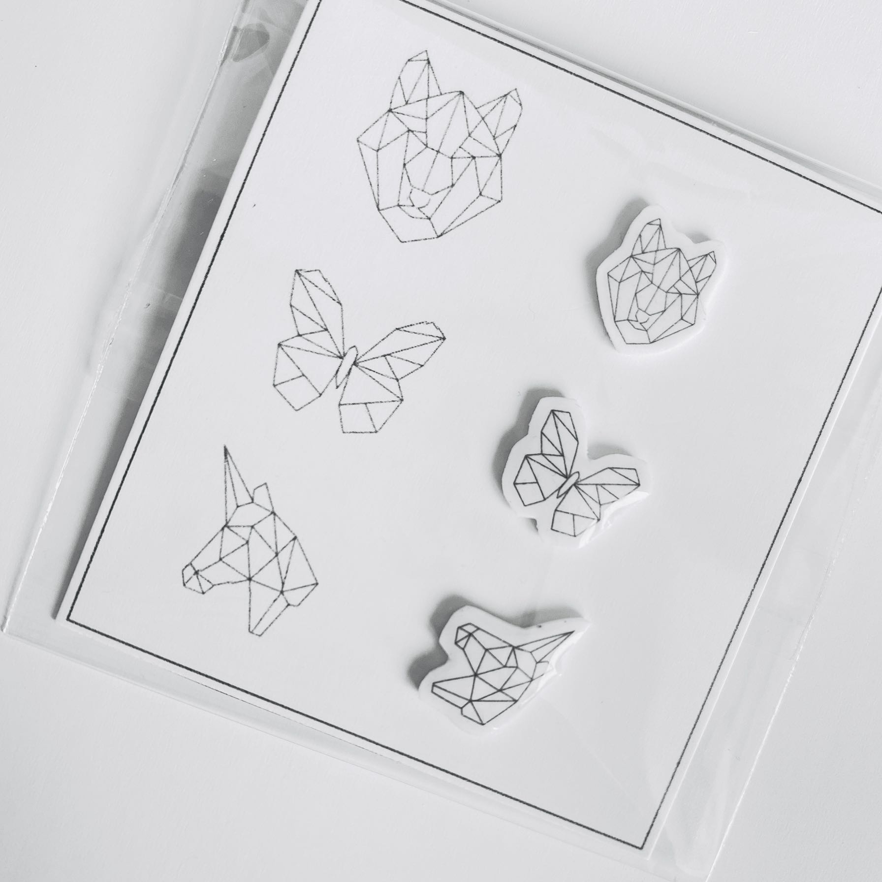 Curry's same tattoo sterling silver earrings pure handmade Curry wolf butterfly unicorn DIY earrings earrings