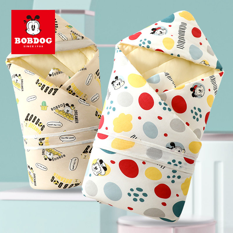 Babu bean baby bag held by newborn cuddled with pure cotton autumn and winter newborns baby anti-jump, baby sleeping bag out