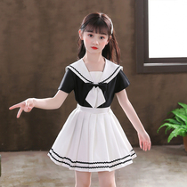 Childrens suit two-piece JK uniform girls summer dress