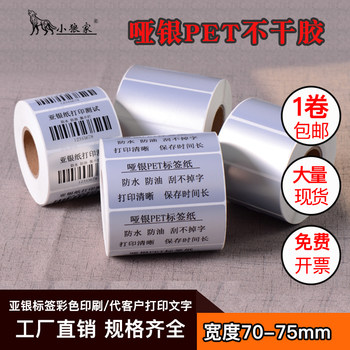 Xiaolangjia High-Quality Silver Paper Self-Adhesive 70-75mm 65 60 55 50 45 40 35 30 20 10 Printing Stickers Fixed Asset Equipment Blank Pet Matte Silver Label Paper
