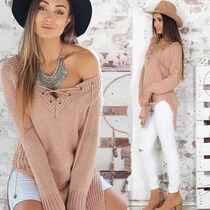 17 Strap Sexy Women sweater Ms loose sweater Свитер женщин