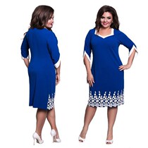 2017 Plus Size fashion lace dress Big yards fashion lace dress Fat MM