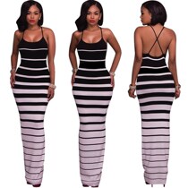 19 women stripe condole sleeveless dresses womens striped dress