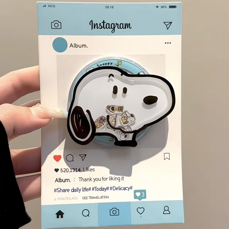 Cute Snoopy Head Magnetic Stand Suitable for Magsafe Phones, Strong Adhesive for Desktop Use