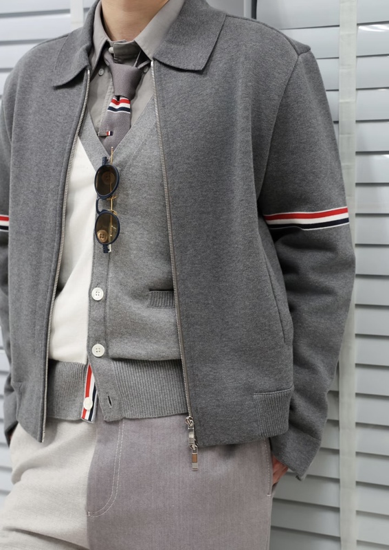2025 Autumn New Tb Duffy Double Sleeve Ribbon Lapel Jacket Unisex Loose Casual Long Sleeve Coat