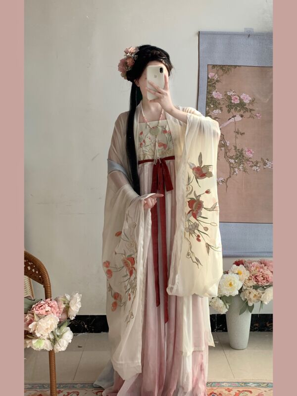【Taixi】Original Hanfu for Women, Heavily Embroidered Large-Sleeve Shirt, Super Fairy-Like Tang-Style Hezi Skirt, Chinese Style for Everyday Wear, Spring and Summer Models