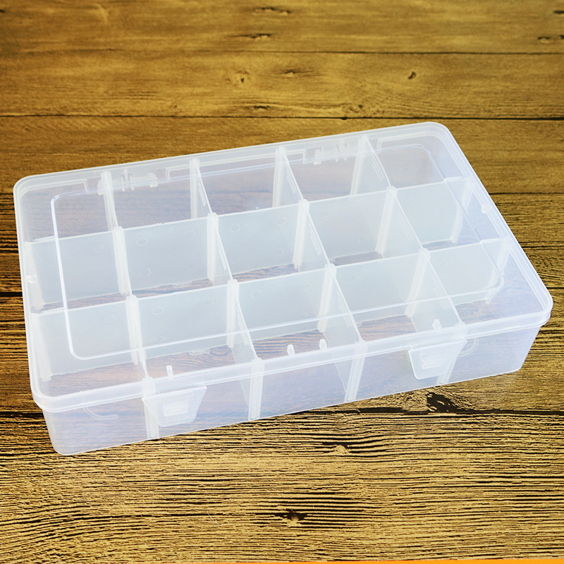 Detachable plastic ruler code buckle containing box 15 lattice size circle hair clip finishing box small ornament Jewelry Toy Containing