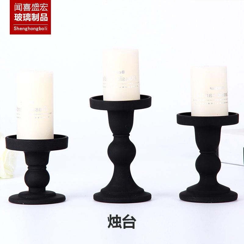 Wholesale Glass Matt Spray Color Candle Holder Transparent Glass Crystal Candle Holder Wholesale Home Candlestick