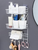 Toilet bathroom rack toilet wall non-hole hanging tissue rack washing table storage artifact shower rack