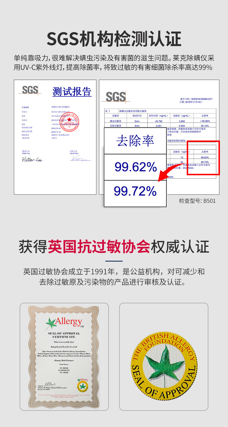 小米投资 莱克吉米 B501 紫外线除螨吸尘器 高端品牌莱克电气旗下 图6