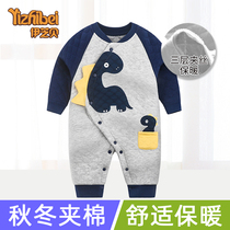 Baby jumpsuit autumn and winter cotton warm 1 year old male and female baby ha clothes climbing clothes cotton newborn clothes 3