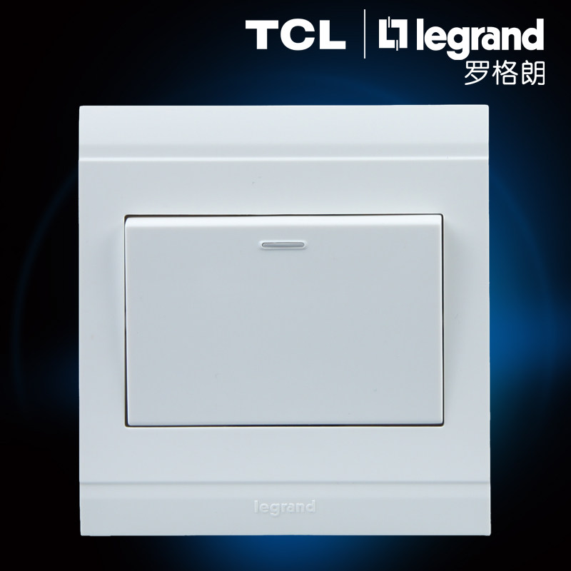 TCL Switch Socket Meilun Water Series 16A One monopole with fluorescent big button switch Clear bin-Taobao