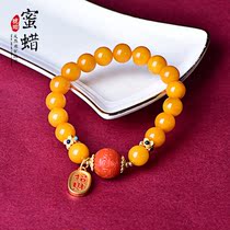 Zhenya jewelry natural honey wax ball string chicken oil yellow honey 925 silver plated